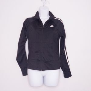 Adidas Women's Classic Track Jacket Black Small Zip Up Stripes